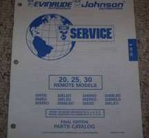 1996 Johnson Evinrude 20, 25 & 30 HP Remote Models Parts Catalog
