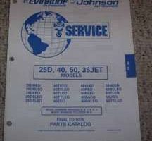 1996 Johnson Evinrude 25D, 40, 50 & 35Jet Models Parts Catalog