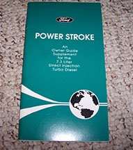 1996 Ford F-350 7.3L Power Stroke Diesel Owner's Manual Supplement