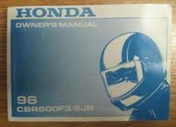 1996 Honda CBR600F3 SJR Motorcycle Owner's Manual
