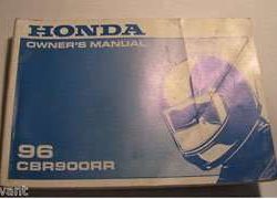1996 Honda CBR900RR Motorcycle Owner's Manual