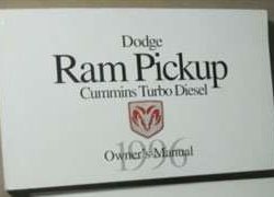 1996 Dodge Ram Truck Cummins Turbo Diesel Owner's Manual