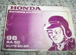1996 Honda Elite 50 SR SA50 Motorcycle Owner's Manual