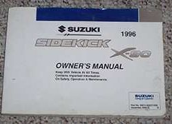 1996 Suzuki Sidekick X-90 Owner's Manual