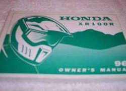 1996 Honda XR100R Motorcycle Owner's Manual