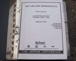 1997 Jeep Wrangler Mopar Parts Catalog Binder