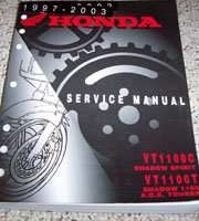 2001 Honda Shadow Spirit, Shadow 1100, A.C.E. Tourer VT1100C & VT1100T Motorcycle  Service Manual