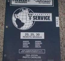 1997 Johnson Evinrude 20, 25 & 30 HP Remote Models Parts Catalog