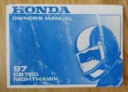 1997 Honda CB750 Nighthawk Motorcycle Owner's Manual