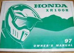 1997 Honda XR100R Motorcycle Owner's Manual