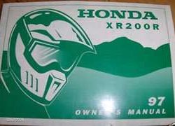 1997 Honda XR200R Motorcycle Owner's Manual