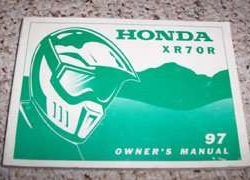 1997 Honda XR70R Motorcycle Owner's Manual