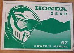 1997 Honda Z50R Motorcycle Owner's Manual