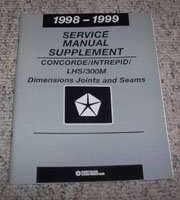 1998 Dodge Intrepid Dimensions, Joints & Seams Service Manual Supplement