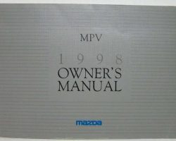 1998 Mazda MPV Owner's Manual