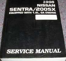 1998 Nissan Sentra & 200SX 1.6L GA Engine Service Manual