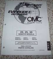 1998 Johnson Evinrude 20, 25 & 30 HP Remote Models Parts Catalog