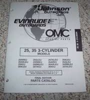 1998 Johnson Evinrude 25 & 30 HP 3 Cylinder Models Parts Catalog
