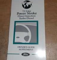 1997 Ford Econoline E-350 7.3L Power Stroke Diesel Owner's Manual Supplement