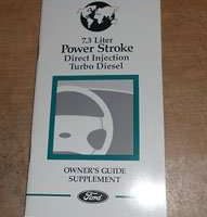 1997 Ford F-450 7.3L Power Stroke Diesel Owner's Manual Supplement