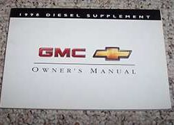 1998 Chevrolet Express Diesel Owner's Manual Supplement