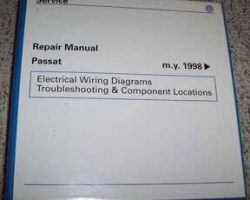 1999 Volkswagen Passat Electrical Wiring Diagrams Troubleshooting & Componenet Locations Manual Binder