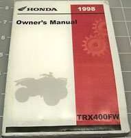 1998 Honda TRX400FW Foreman 400 ATV Owner's Manual