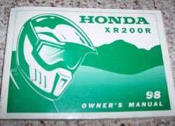 1998 Honda XR200R Motorcycle Owner's Manual