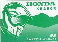 1998 Honda XR250R Motorcycle Owner's Manual