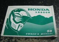 1998 Honda XR600R Motorcycle Owner's Manual