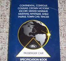 1999 Mercury Mystique Specifications Manual