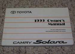 1999 Toyota Camry Solara Owner's Manual