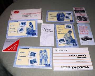 1999 Toyota Tacoma Owner's Manual Sets