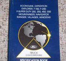 1999 Ford Econoline E-150, E-250 & E-350 Specifications Manual