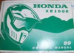 1999 Honda XR100R Motorcycle Owner's Manual