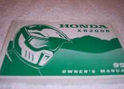 1999 Honda XR200R Motorcycle Owner's Manual