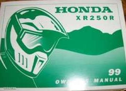 1999 Honda XR250R Motorcycle Owner's Manual