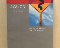 2012 Toyota Avalon Navigation System Owner's Manual