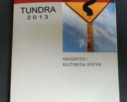 2013 Toyota Tundra Navigation System Owner's Manual
