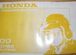 2000 Honda CH80 Elite 80 Scooter Owner's Manual