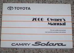2000 Toyota Camry Solara Owner's Manual