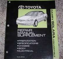 2000 Toyota Camry Solara Convertible Service Repair Manual Supplement