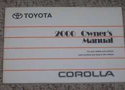 2000 Toyota Corolla Owner's Manual