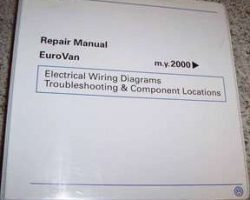 2001 Volkswagen EuroVan Electrical Wiring Diagrams Troubleshooting & Component Locations Manual Binder