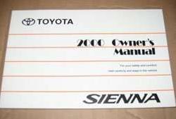 2000 Toyota Sienna Owner's Manual