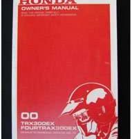 2000 Honda TRX300EX Fourtrax 300EX ATV Owner's Manual