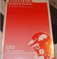 2000 Honda TRX400EX Fourtrax 400EX ATV Owner's Manual