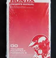 2000 Honda TRX450S Fourtrax Foreman S ATV Owner's Manual