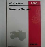 2000 Honda TRX90 Fourtrax 90 ATV Owner's Manual
