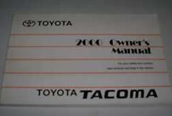 2000 Toyota Tacoma Owner's Manual